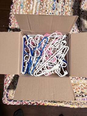 Assorted 31 Plastic Children’s Clothing Hangers - Mixed Colors Lot